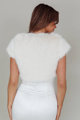 Sophi Short Sleeve Fur Jacket Cream